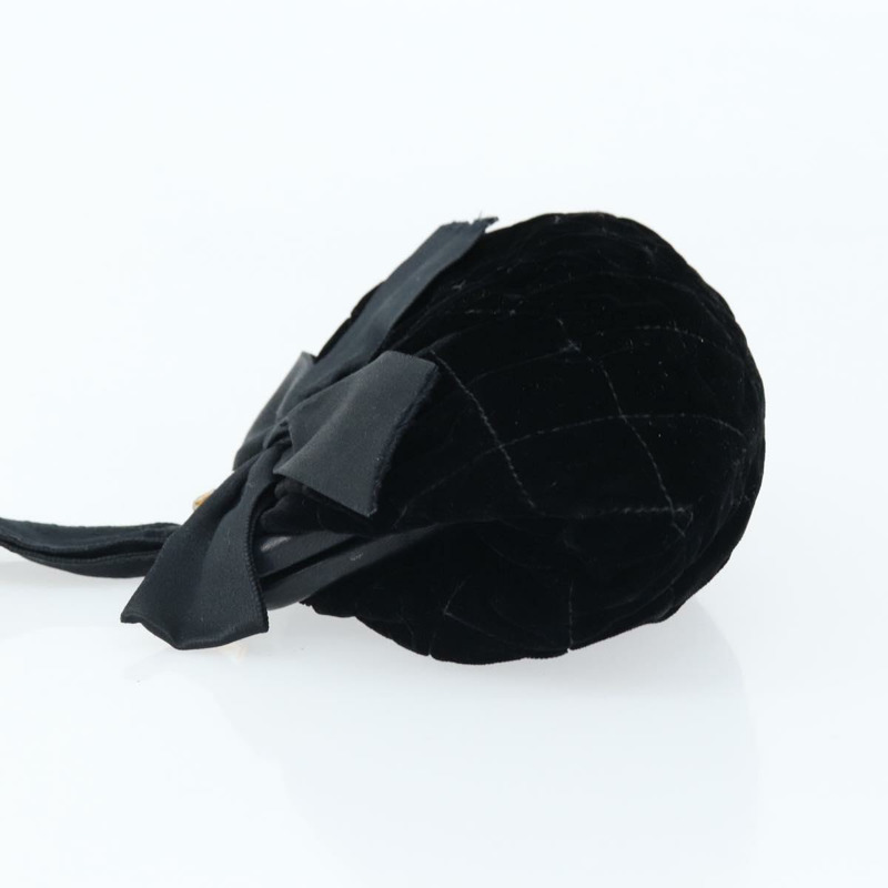 【日本直送】香奈兒 (CHANEL) 天鵝絨黑色金色雙C標誌手提包 ARZ385A-4