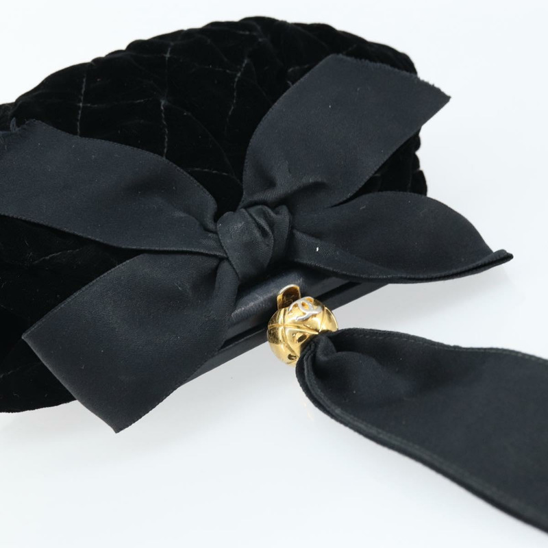 【日本直送】香奈兒 (CHANEL) 天鵝絨黑色金色雙C標誌手提包 ARZ385A-5