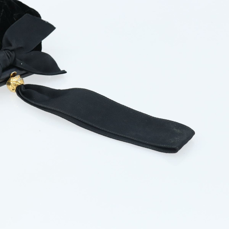 【日本直送】香奈兒 (CHANEL) 天鵝絨黑色金色雙C標誌手提包 ARZ385A-6