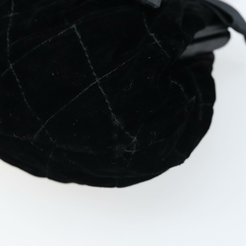 【日本直送】香奈兒 (CHANEL) 天鵝絨黑色金色雙C標誌手提包 ARZ385A-9