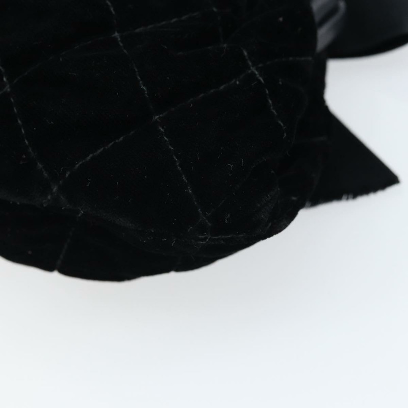 【日本直送】香奈兒 (CHANEL) 天鵝絨黑色金色雙C標誌手提包 ARZ385A-11