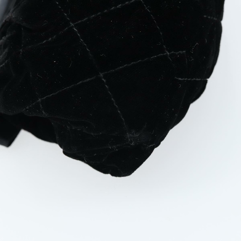 【日本直送】香奈兒 (CHANEL) 天鵝絨黑色金色雙C標誌手提包 ARZ385A-12