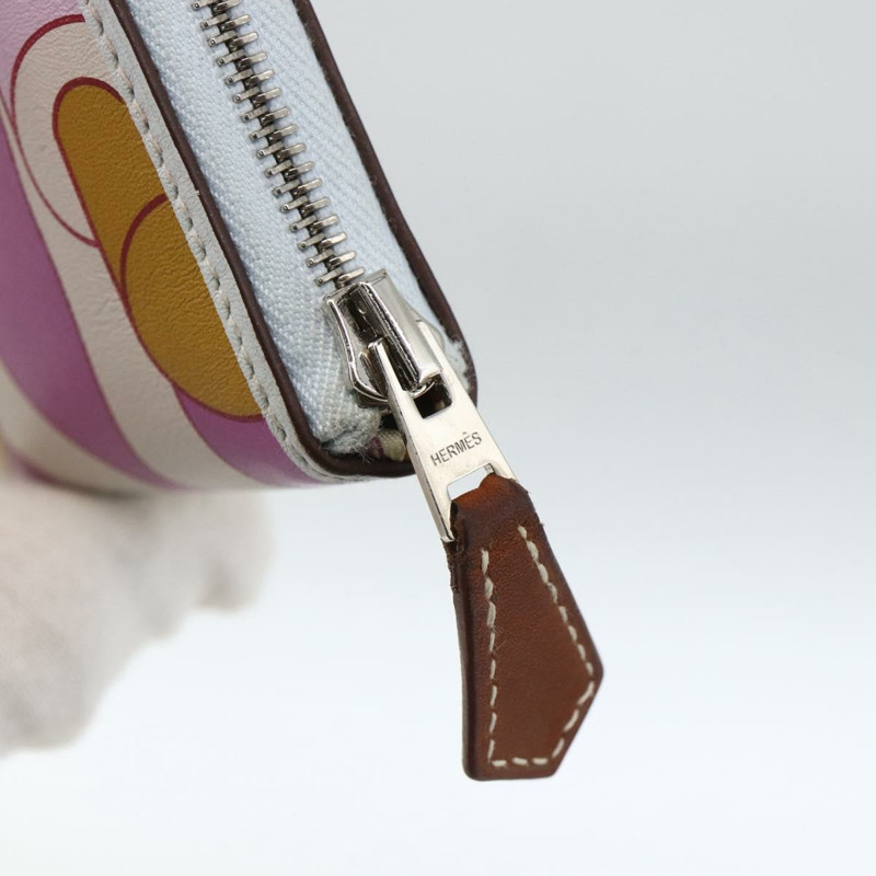 【日本直送】愛馬仕 Azap Compact Silk 皮夾皮革多色銀色正品 LNZ572SAM-11