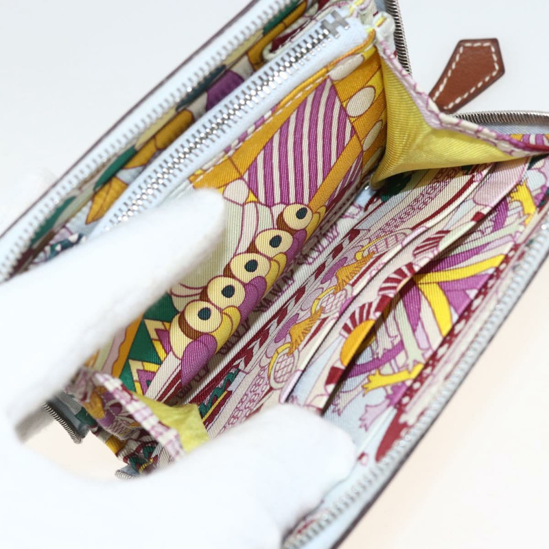 【日本直送】愛馬仕 Azap Compact Silk 皮夾皮革多色銀色正品 LNZ572SAM-19