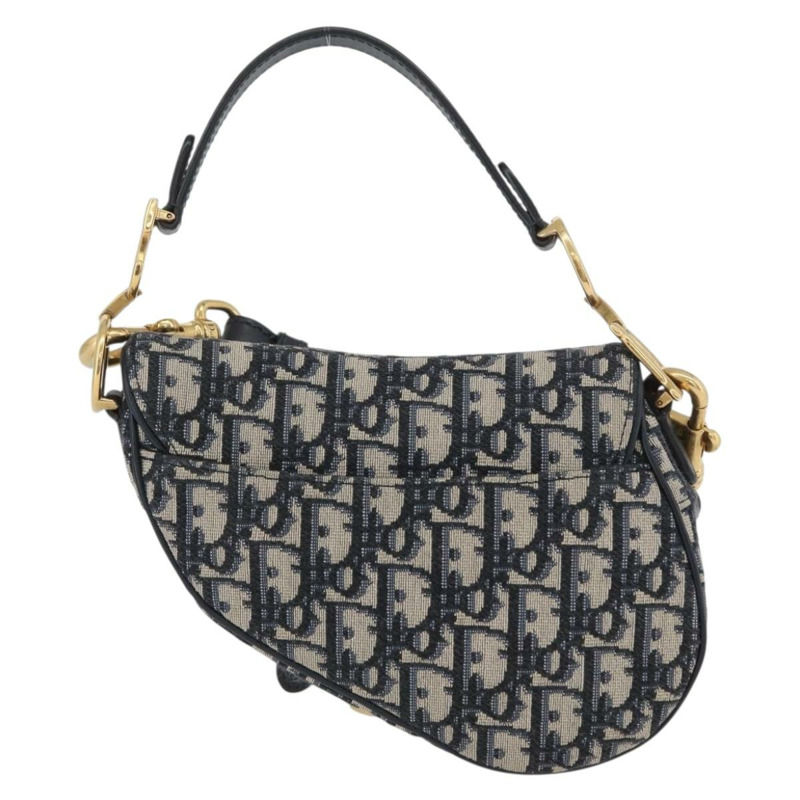 【日本直送】Christian Dior Trotter帆布斜背馬鞍包 海軍藍金色 正品 ka3018SAM-2