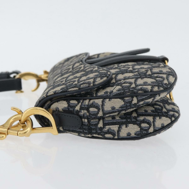 【日本直送】Christian Dior Trotter帆布斜背馬鞍包 海軍藍金色 正品 ka3018SAM-3