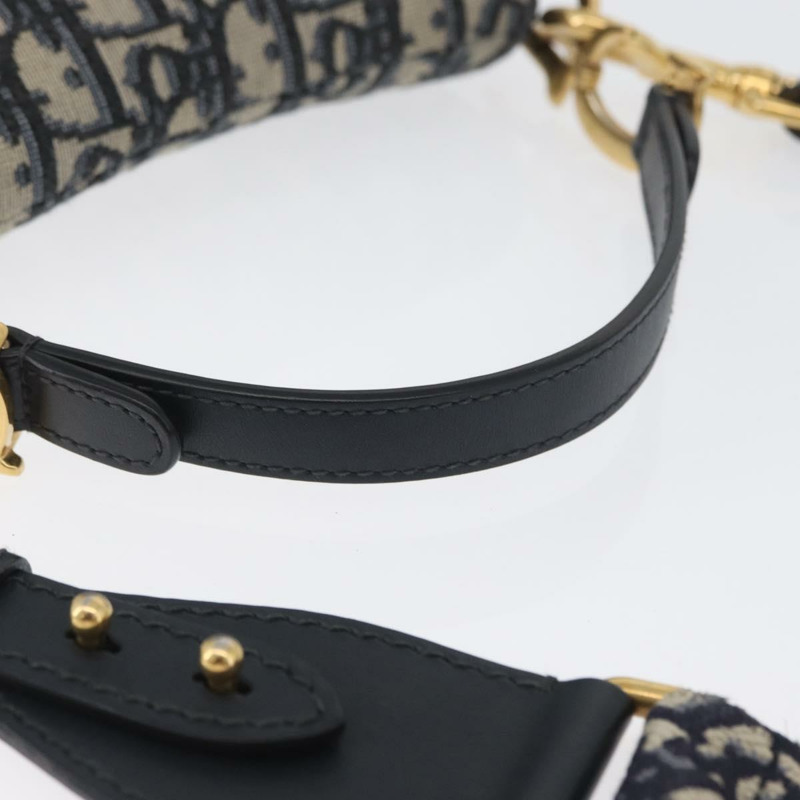 【日本直送】Christian Dior Trotter帆布斜背馬鞍包 海軍藍金色 正品 ka3018SAM-6
