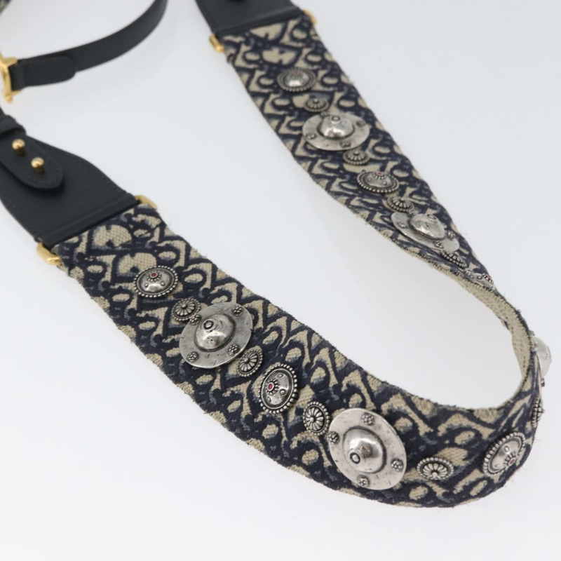 【日本直送】Christian Dior Trotter帆布斜背馬鞍包 海軍藍金色 正品 ka3018SAM-8