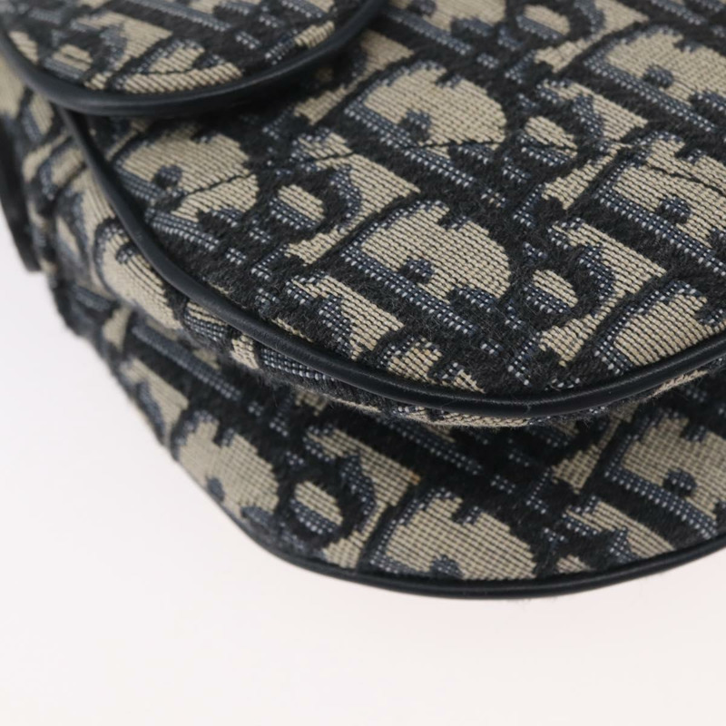 【日本直送】Christian Dior Trotter帆布斜背馬鞍包 海軍藍金色 正品 ka3018SAM-11