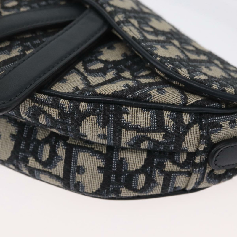 【日本直送】Christian Dior Trotter帆布斜背馬鞍包 海軍藍金色 正品 ka3018SAM-12