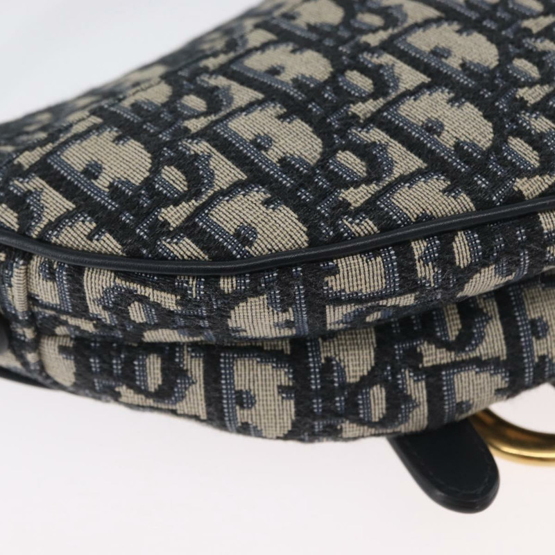 【日本直送】Christian Dior Trotter帆布斜背馬鞍包 海軍藍金色 正品 ka3018SAM-13