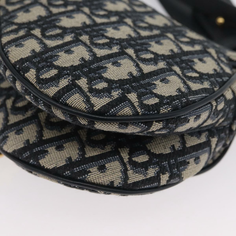 【日本直送】Christian Dior Trotter帆布斜背馬鞍包 海軍藍金色 正品 ka3018SAM-14