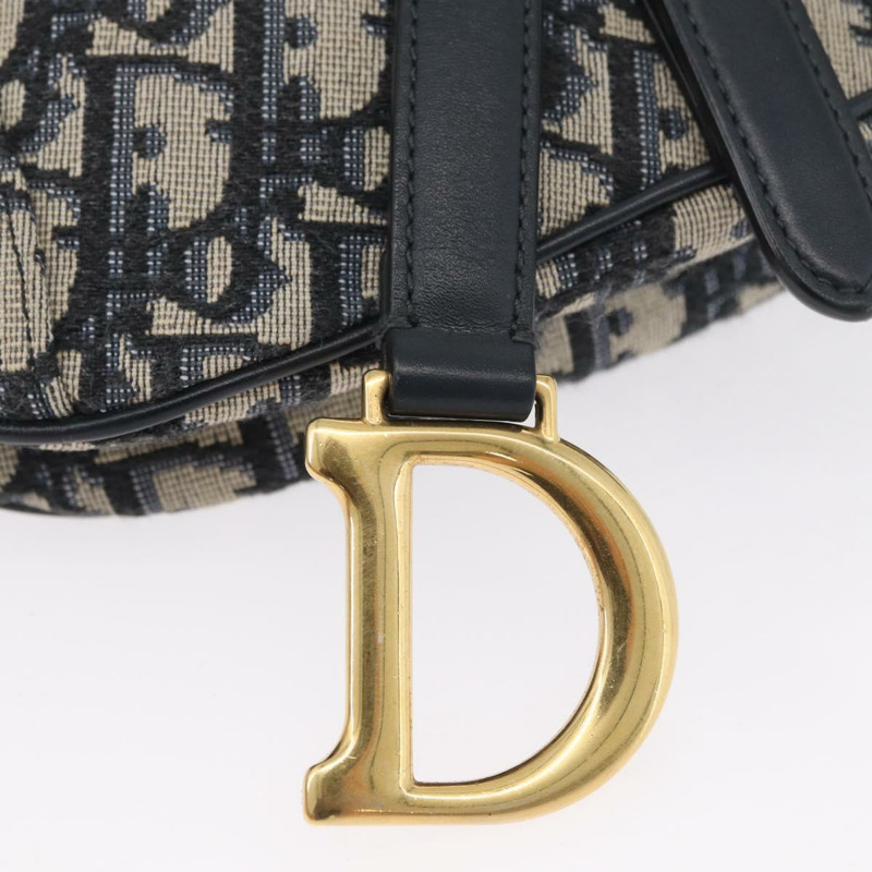 【日本直送】Christian Dior Trotter帆布斜背馬鞍包 海軍藍金色 正品 ka3018SAM-15
