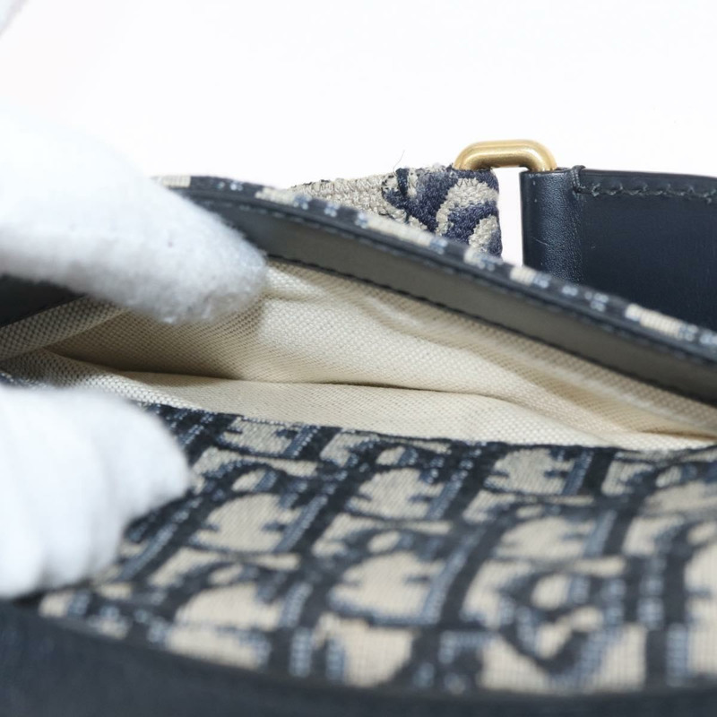 【日本直送】Christian Dior Trotter帆布斜背馬鞍包 海軍藍金色 正品 ka3018SAM-23