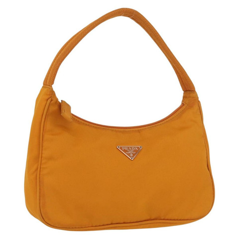 PRADA 手提包 尼龍 橙色 金色 正品 ARZ521V