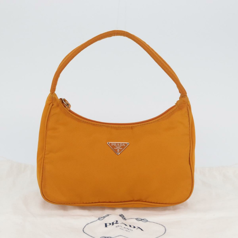 【日本直送】PRADA 手提包 尼龍 橙色 金色 正品 ARZ521V-11
