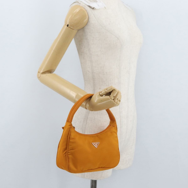 【日本直送】PRADA 手提包 尼龍 橙色 金色 正品 ARZ521V-21