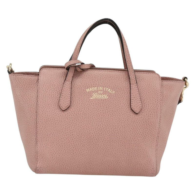 【日本直送】GUCCI Swing Tote PM 手提包 皮革 2way 粉金配色 368827 正品 BSZ083V-1