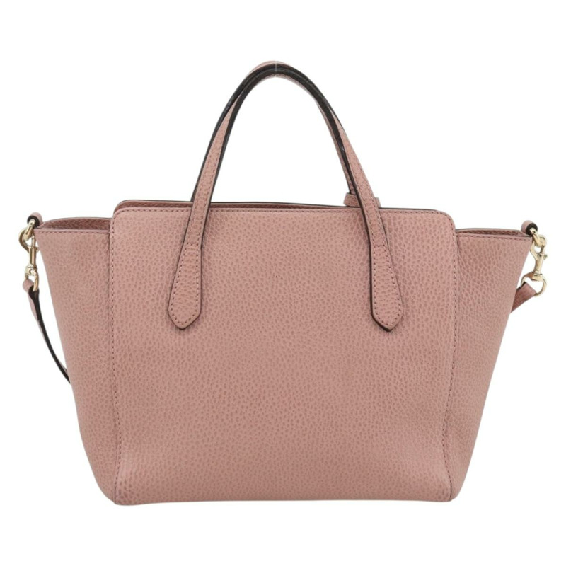 【日本直送】GUCCI Swing Tote PM 手提包 皮革 2way 粉金配色 368827 正品 BSZ083V-2