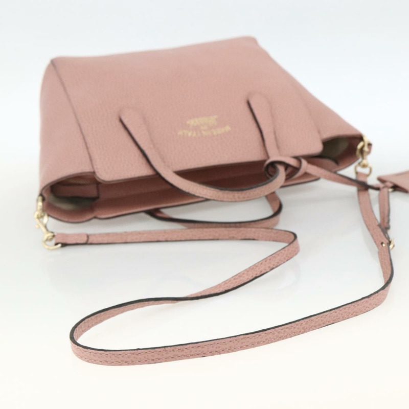 【日本直送】GUCCI Swing Tote PM 手提包 皮革 2way 粉金配色 368827 正品 BSZ083V-6
