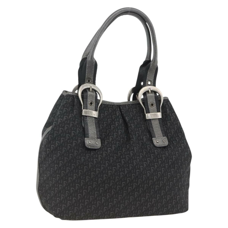 【日本直送】Christian Dior Trotter帆布手提包 黑色銀色 正品 BSZ265SAV-0