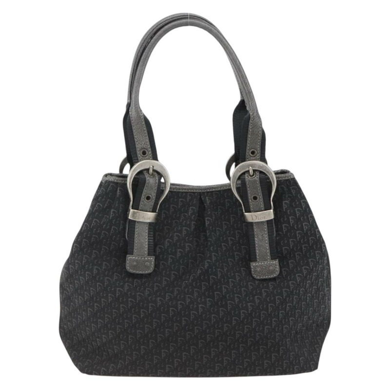 【日本直送】Christian Dior Trotter帆布手提包 黑色銀色 正品 BSZ265SAV-2