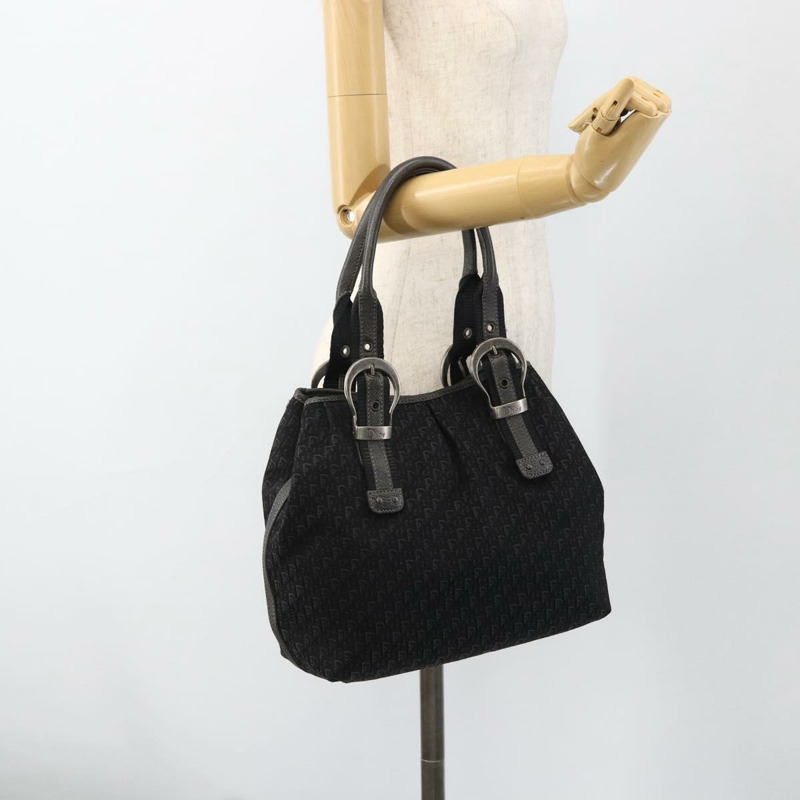 【日本直送】Christian Dior Trotter帆布手提包 黑色銀色 正品 BSZ265SAV-20
