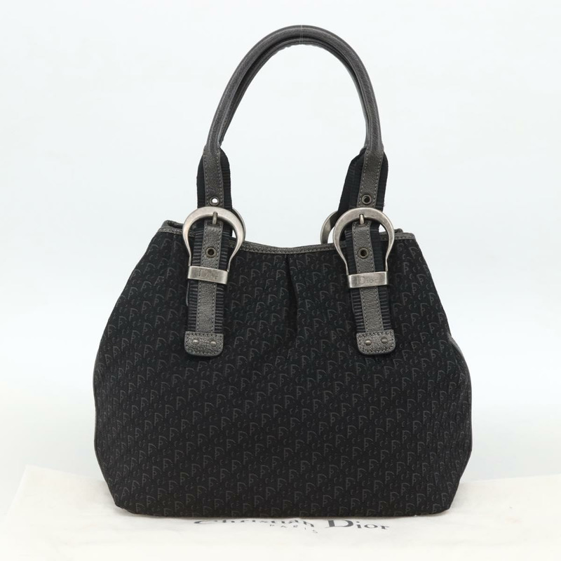 【日本直送】Christian Dior Trotter帆布手提包 黑色銀色 正品 BSZ265SAV-21