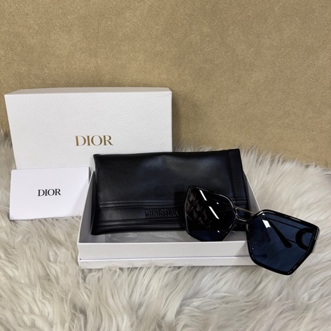 Dior 30Montaigne BU黑膠框藍鏡片墨鏡 近全新