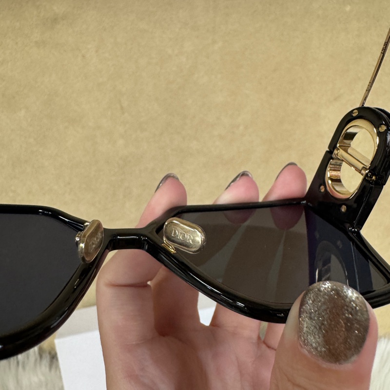 Dior 30Montaigne BU黑膠框藍鏡片墨鏡 近全新-7