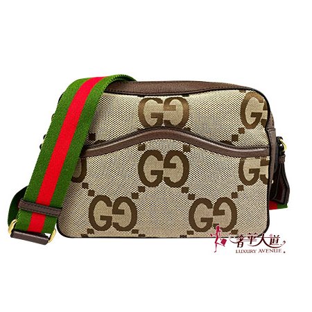 ＊奢華大道國際精品＊【G1826】GUCCI咖啡色緹花布 JUMBO GG斜背包 675891-0