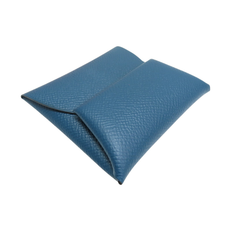 藍色 EPSOM牛皮 Bastia 扣式 零錢包 X刻【HERMES 愛馬仕】-2