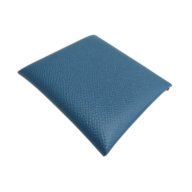 藍色 EPSOM牛皮 Bastia 扣式 零錢包 X刻【HERMES 愛馬仕】-3