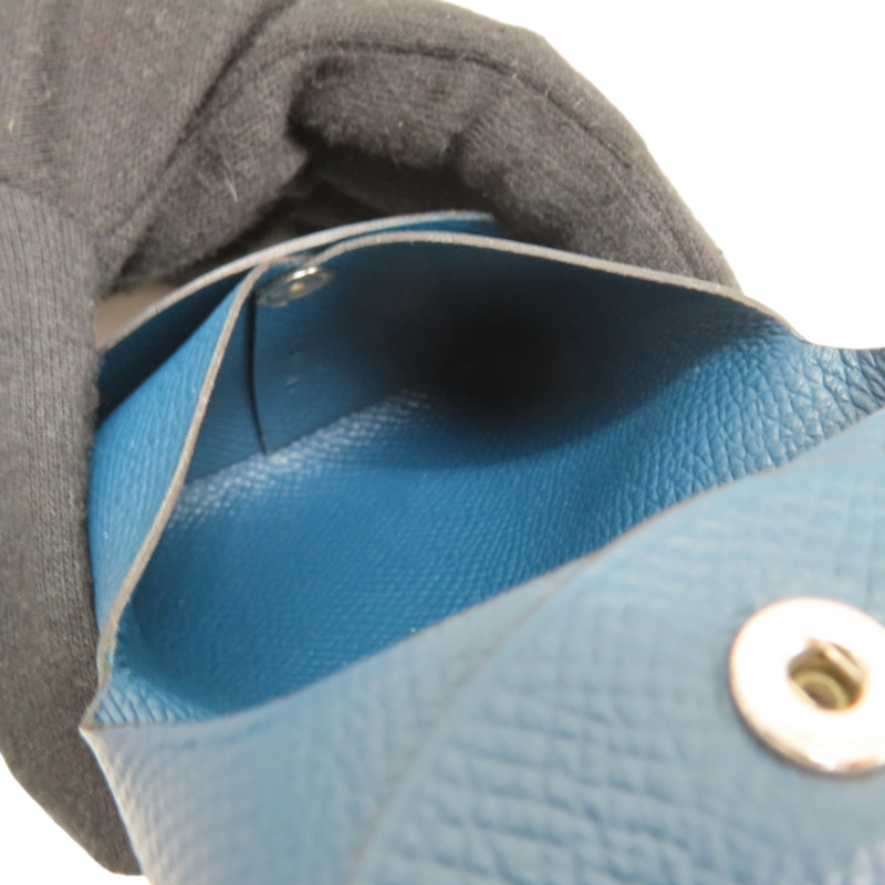 藍色 EPSOM牛皮 Bastia 扣式 零錢包 X刻【HERMES 愛馬仕】-5