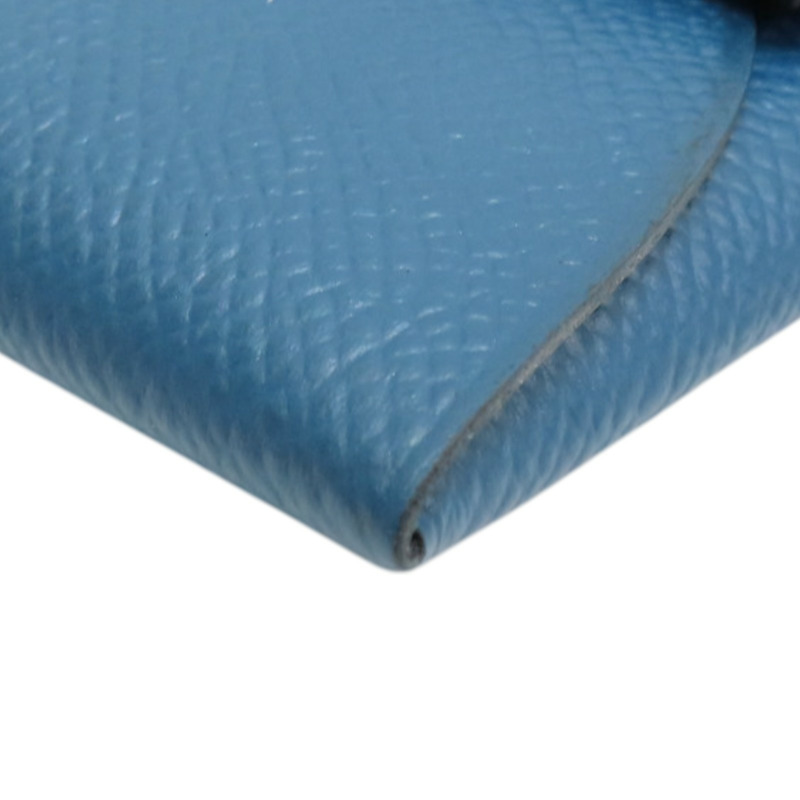 藍色 EPSOM牛皮 Bastia 扣式 零錢包 X刻【HERMES 愛馬仕】-10