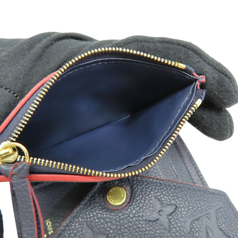 深藍色 壓紋 Empreinte牛皮 Victorine 錢包 短夾【LOUIS VUITTON LV 路易威登】 M83590-6