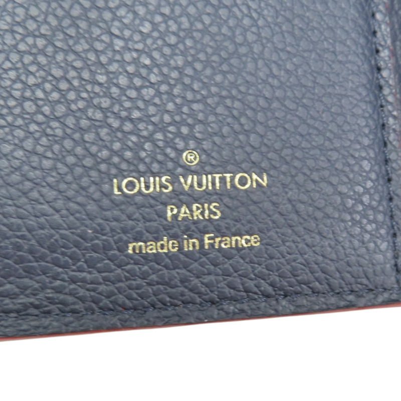 深藍色 壓紋 Empreinte牛皮 Victorine 錢包 短夾【LOUIS VUITTON LV 路易威登】 M83590-7