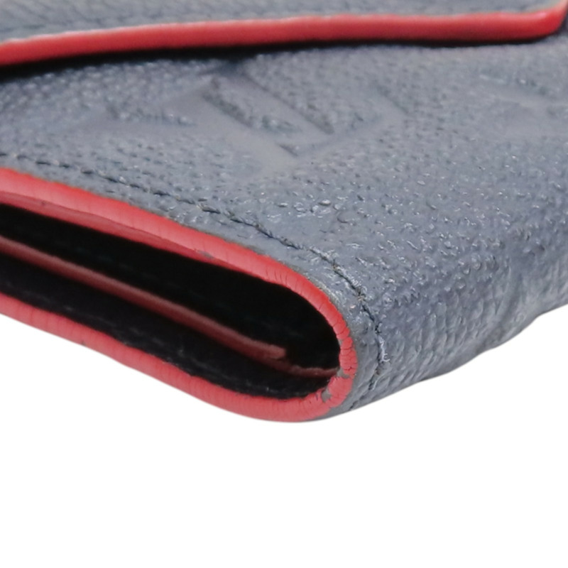 深藍色 壓紋 Empreinte牛皮 Victorine 錢包 短夾【LOUIS VUITTON LV 路易威登】 M83590-11