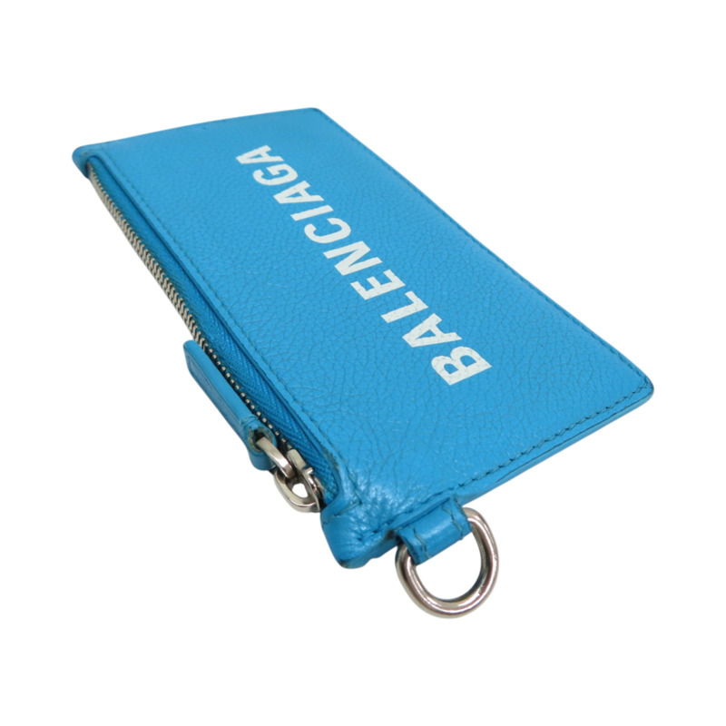 藍色 牛皮 掛繩 零錢包【Balenciaga 巴黎世家】 594548-2