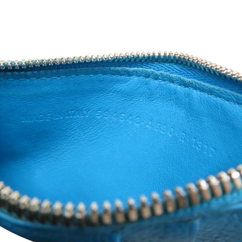 藍色 牛皮 掛繩 零錢包【Balenciaga 巴黎世家】 594548-6