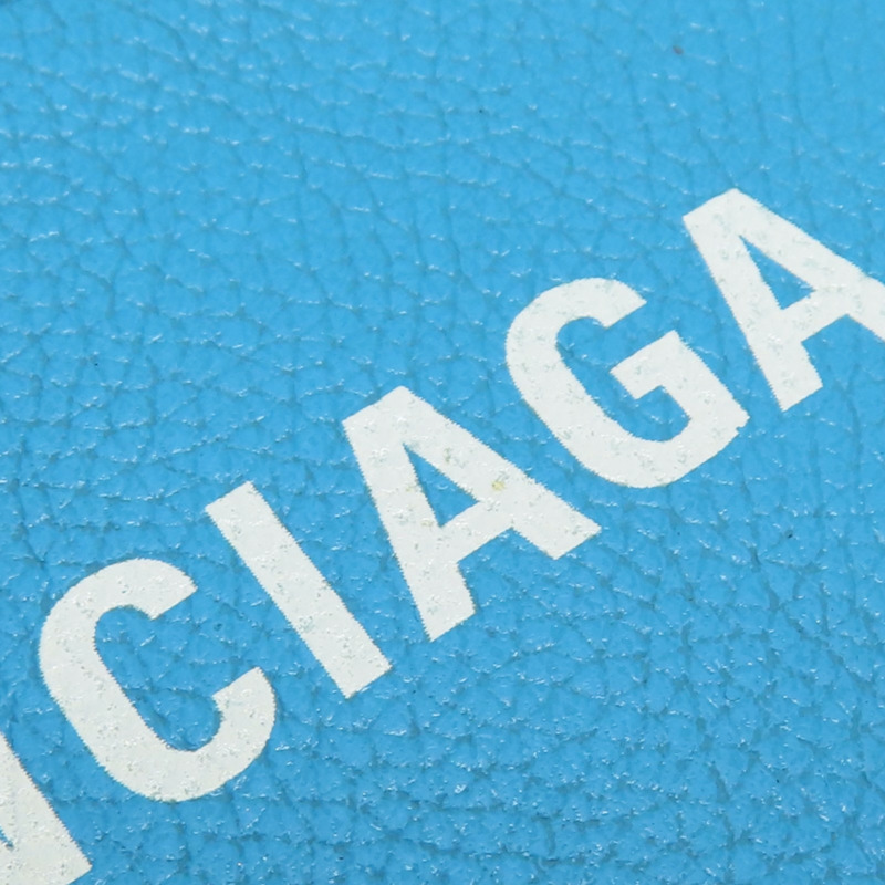 藍色 牛皮 掛繩 零錢包【Balenciaga 巴黎世家】 594548-12