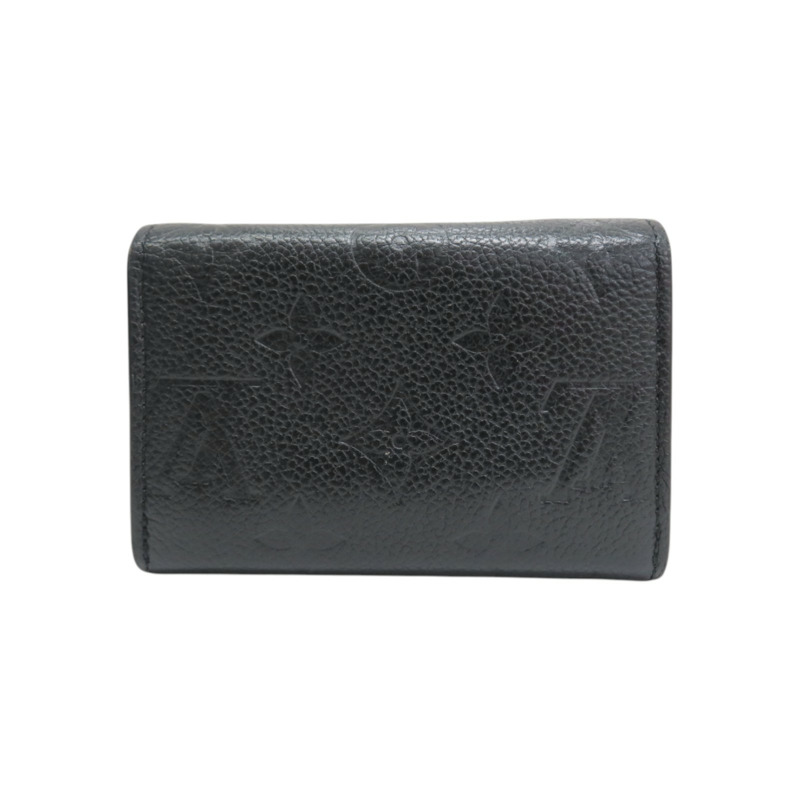 黑色 原花壓紋 牛皮 Rosalie 扣式短夾【LOUIS VUITTON LV 路易威登】 M81455-1