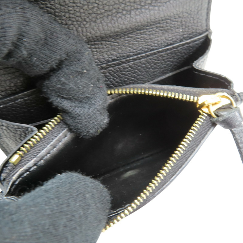 黑色 原花壓紋 牛皮 Rosalie 扣式短夾【LOUIS VUITTON LV 路易威登】 M81455-5