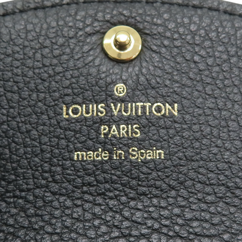 黑色 原花壓紋 牛皮 Rosalie 扣式短夾【LOUIS VUITTON LV 路易威登】 M81455-7