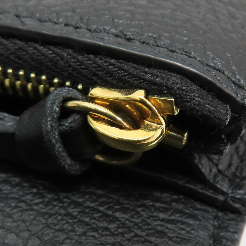 黑色 原花壓紋 牛皮 Rosalie 扣式短夾【LOUIS VUITTON LV 路易威登】 M81455-12