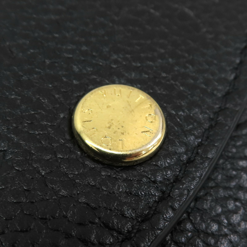 黑色 原花壓紋 牛皮 Rosalie 扣式短夾【LOUIS VUITTON LV 路易威登】 M81455-13