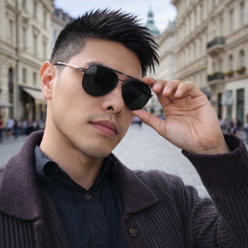 【9成新】㊣✨ PRADA ✨普拉達  （附盒） 金屬框 黑色 潮流 雷朋 飛行 太陽眼鏡 墨鏡/保證正品🌳二手樹屋🌳-28