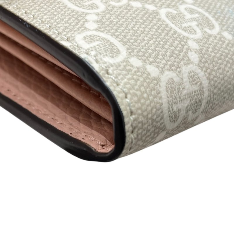 GUCCI 古馳 546585 肩背長夾 皮革/PVC帆布 粉色 金釦-5