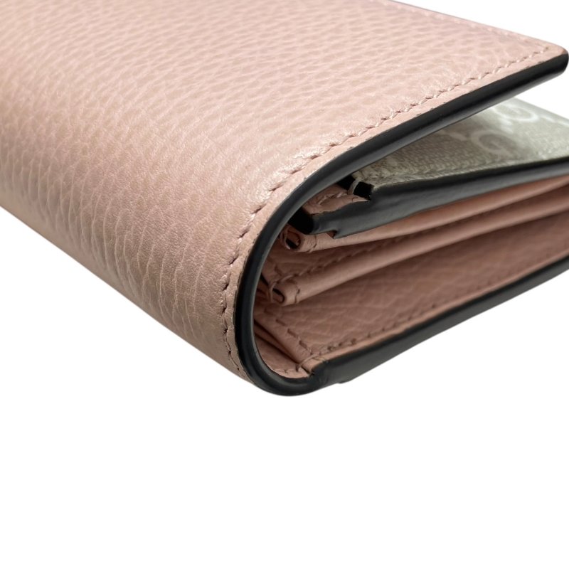 GUCCI 古馳 546585 肩背長夾 皮革/PVC帆布 粉色 金釦-8