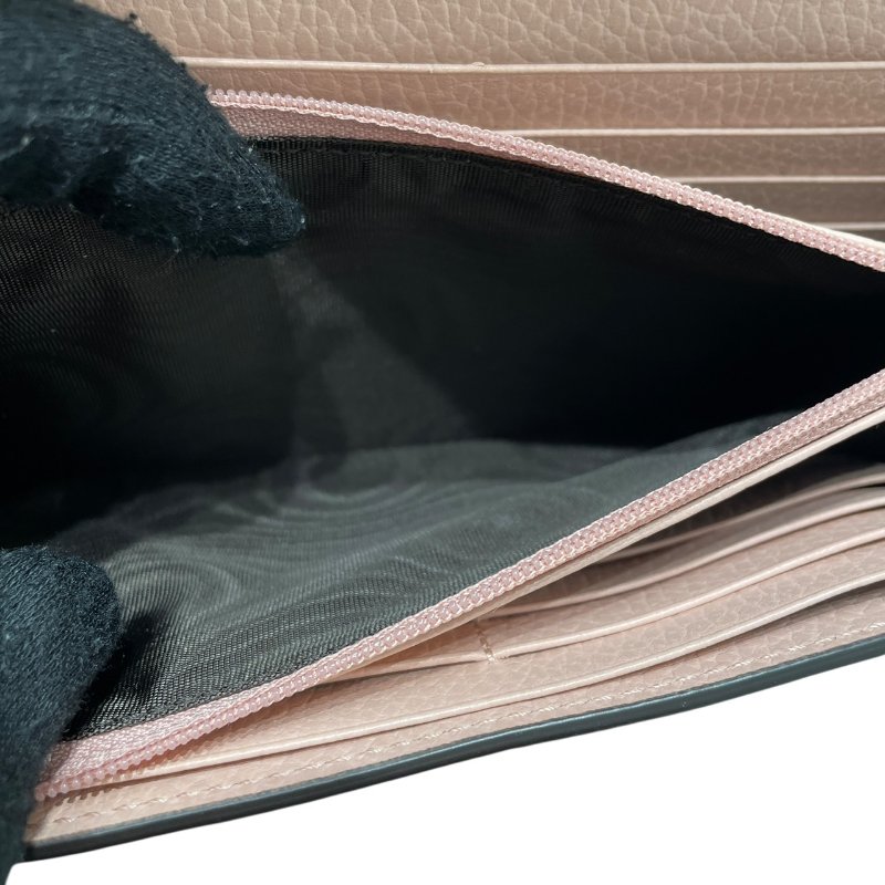 GUCCI 古馳 546585 肩背長夾 皮革/PVC帆布 粉色 金釦-13